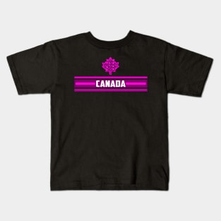 Maple Leaf Canada - Falling Fuchsia Kids T-Shirt